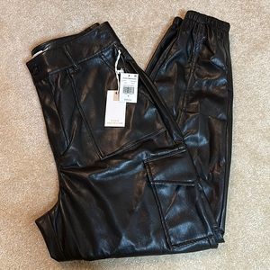 Good American Leather Cargo Pants